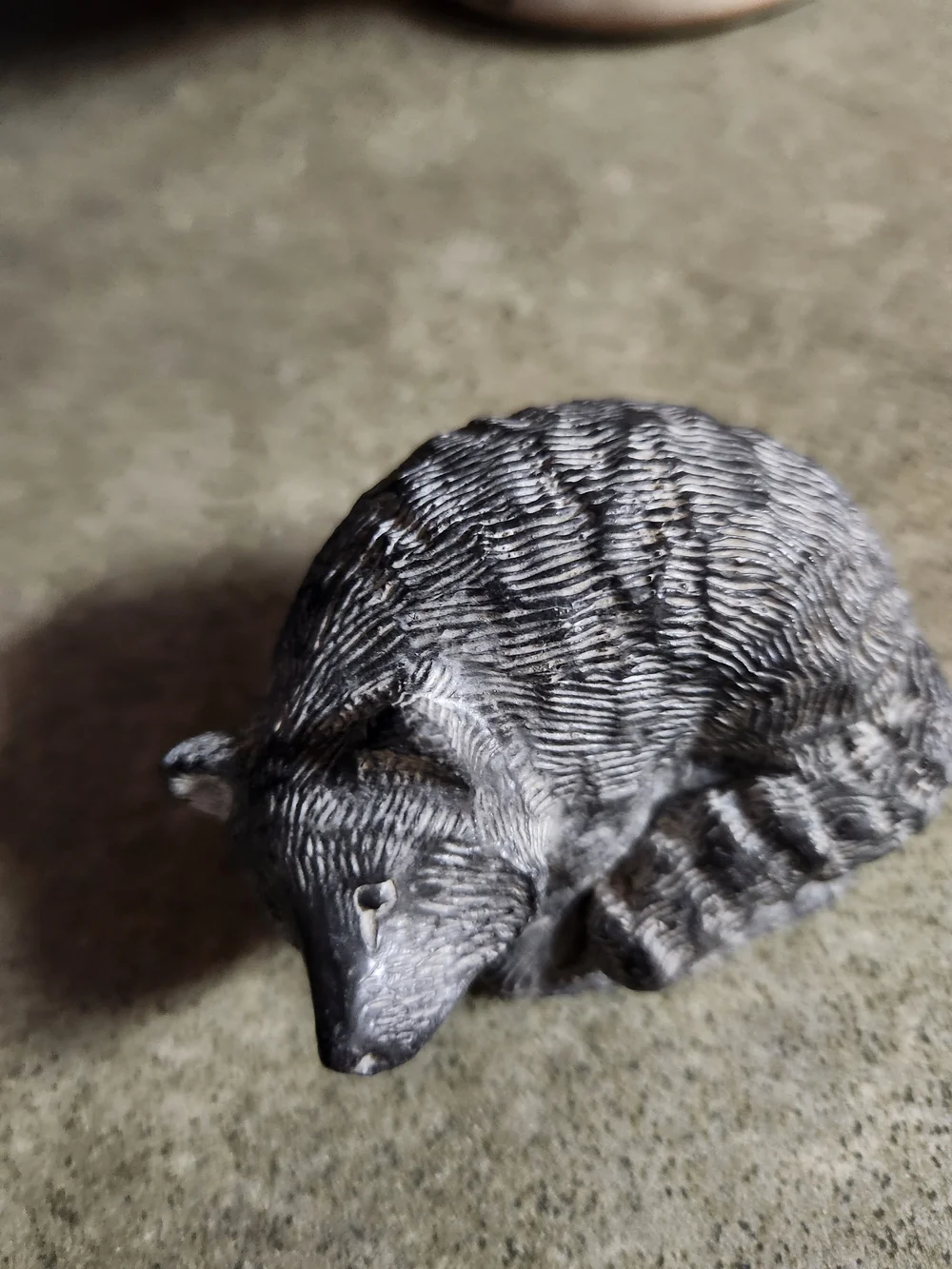 Small Gray Sleeping Animal Figurine for Small Pets Decor